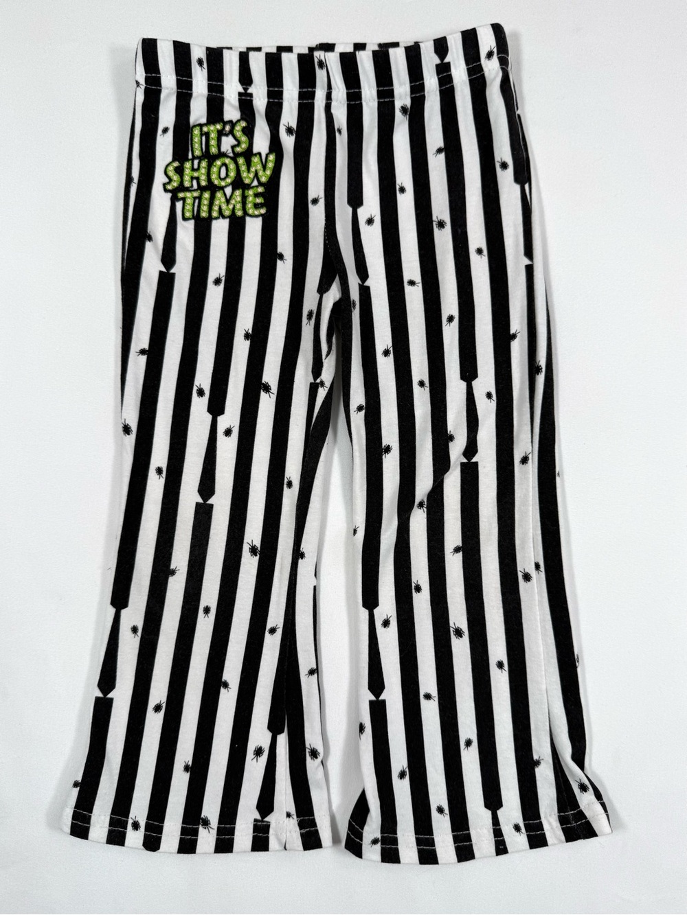 BEETLEJUICE Girls It’s Show Time Striped Flare Pants 2T‎ Halloween Goth Spooky